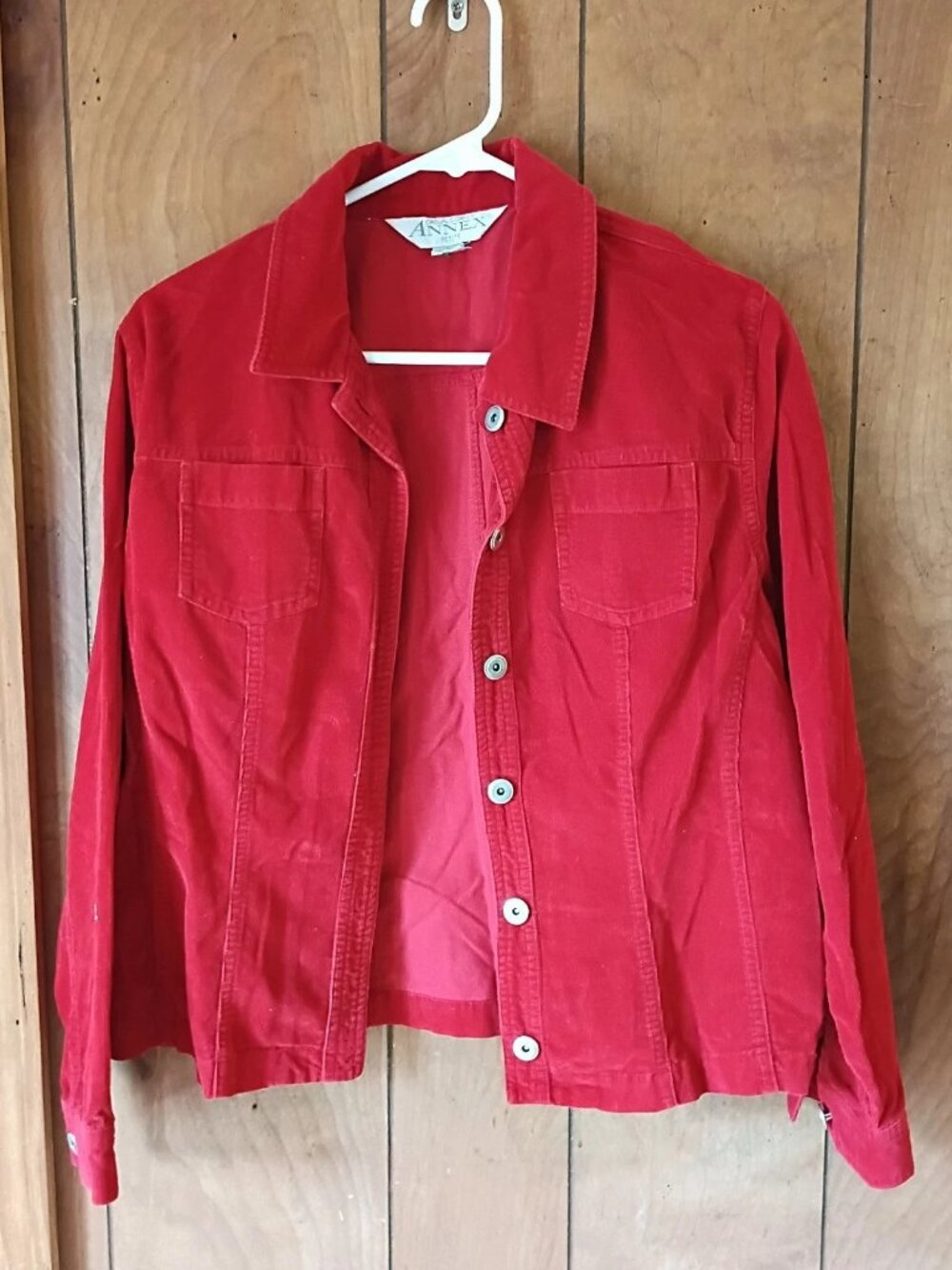 Vintage Casual Corner Annex Red Cotton Jacket Petite 8 Excellent Condition